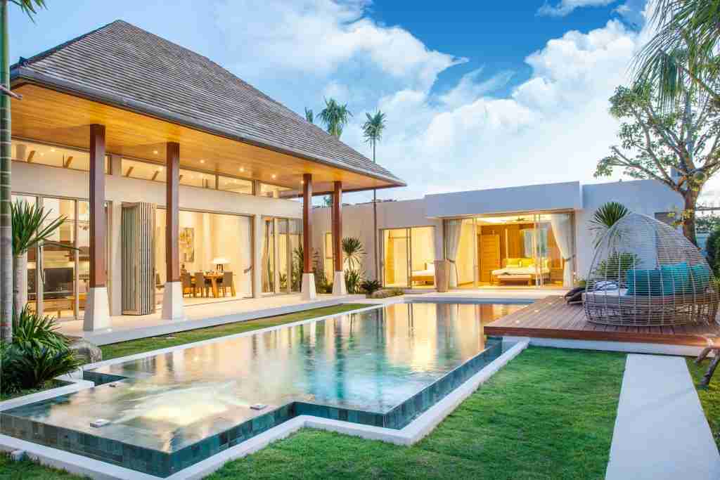 luxury exterior design pool with ipe deck