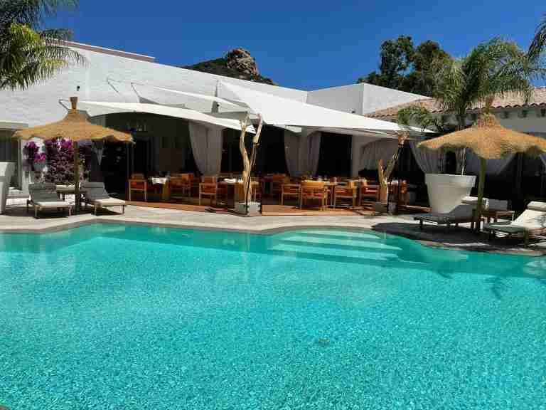 Garapa furniture for pool area