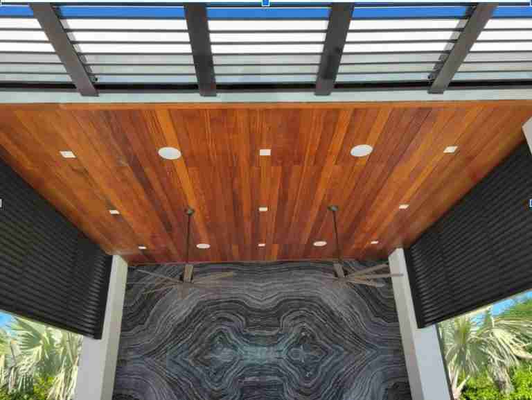 Hardwood ceiling