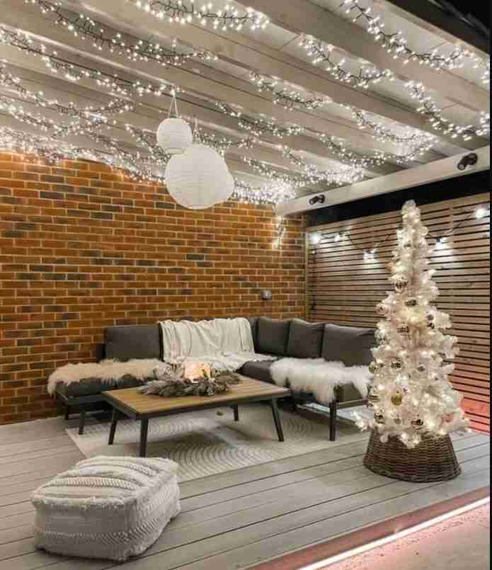 Composite Deck Decorated for Christmas