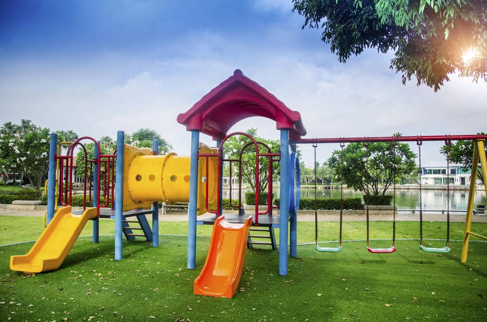 Colorful playground artificial turf