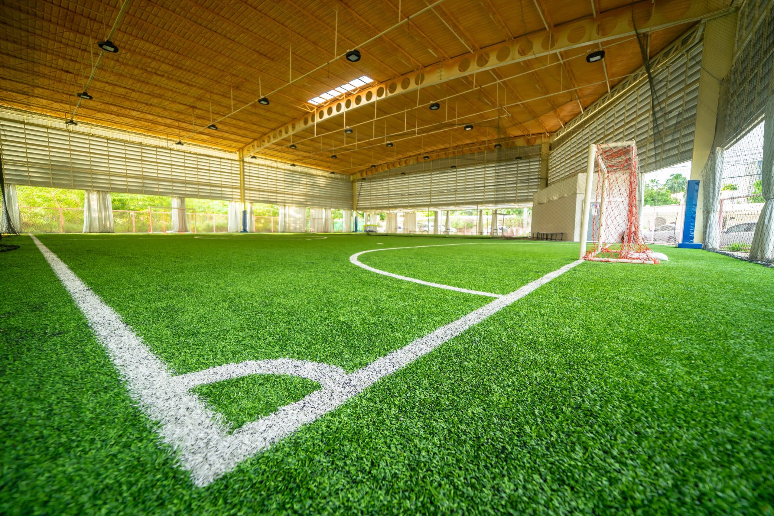 Artificial turf soccer field