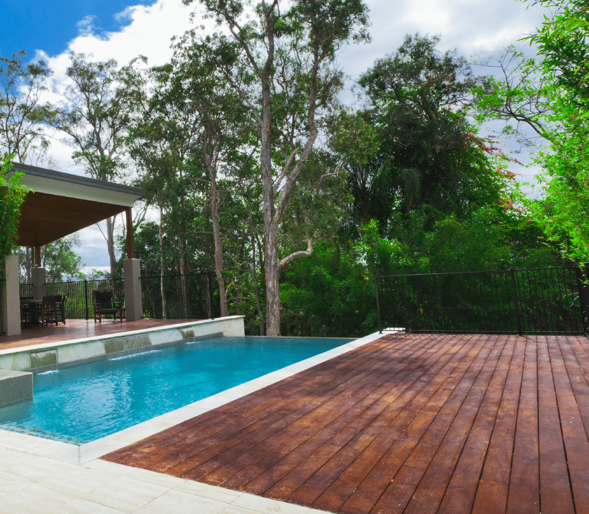 House Pool Hardwood Decking House Pool Hardwood Decking
