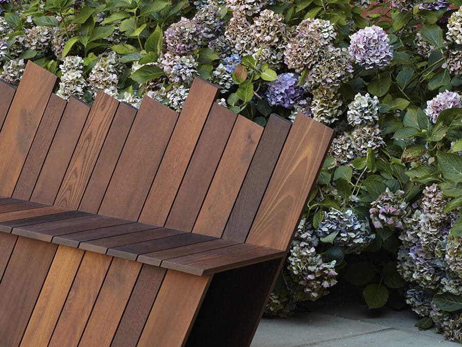 Thermally modified wood outdoor furniture
