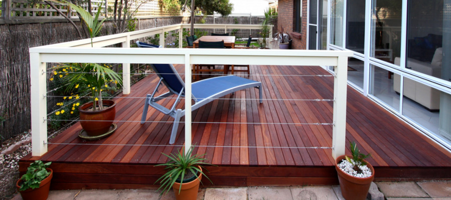 Timber deck over concrete