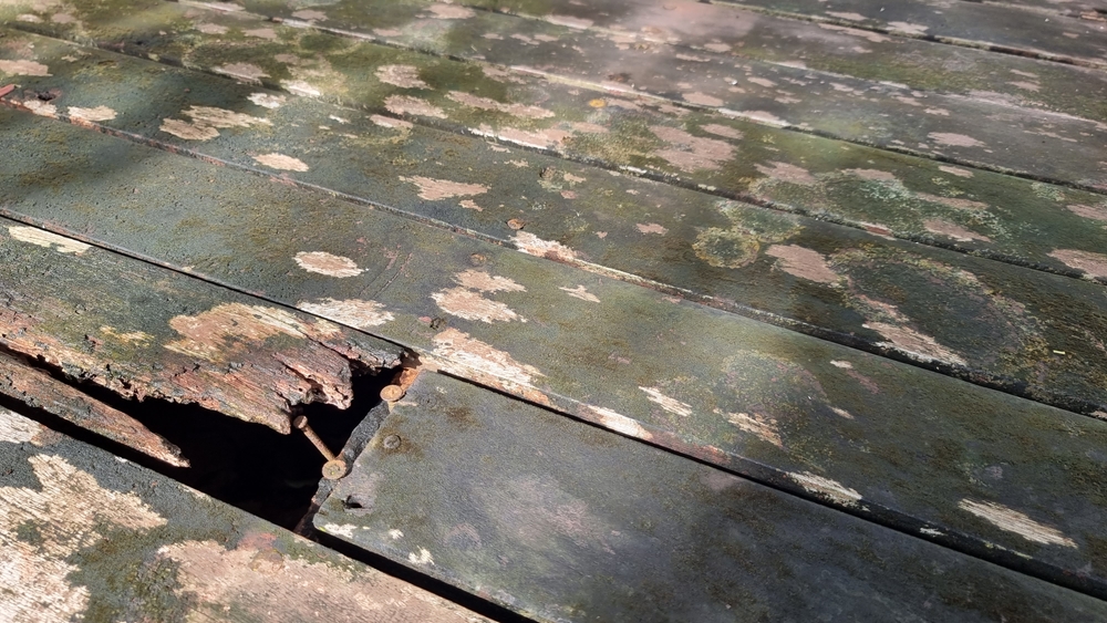 Damaged wood deck