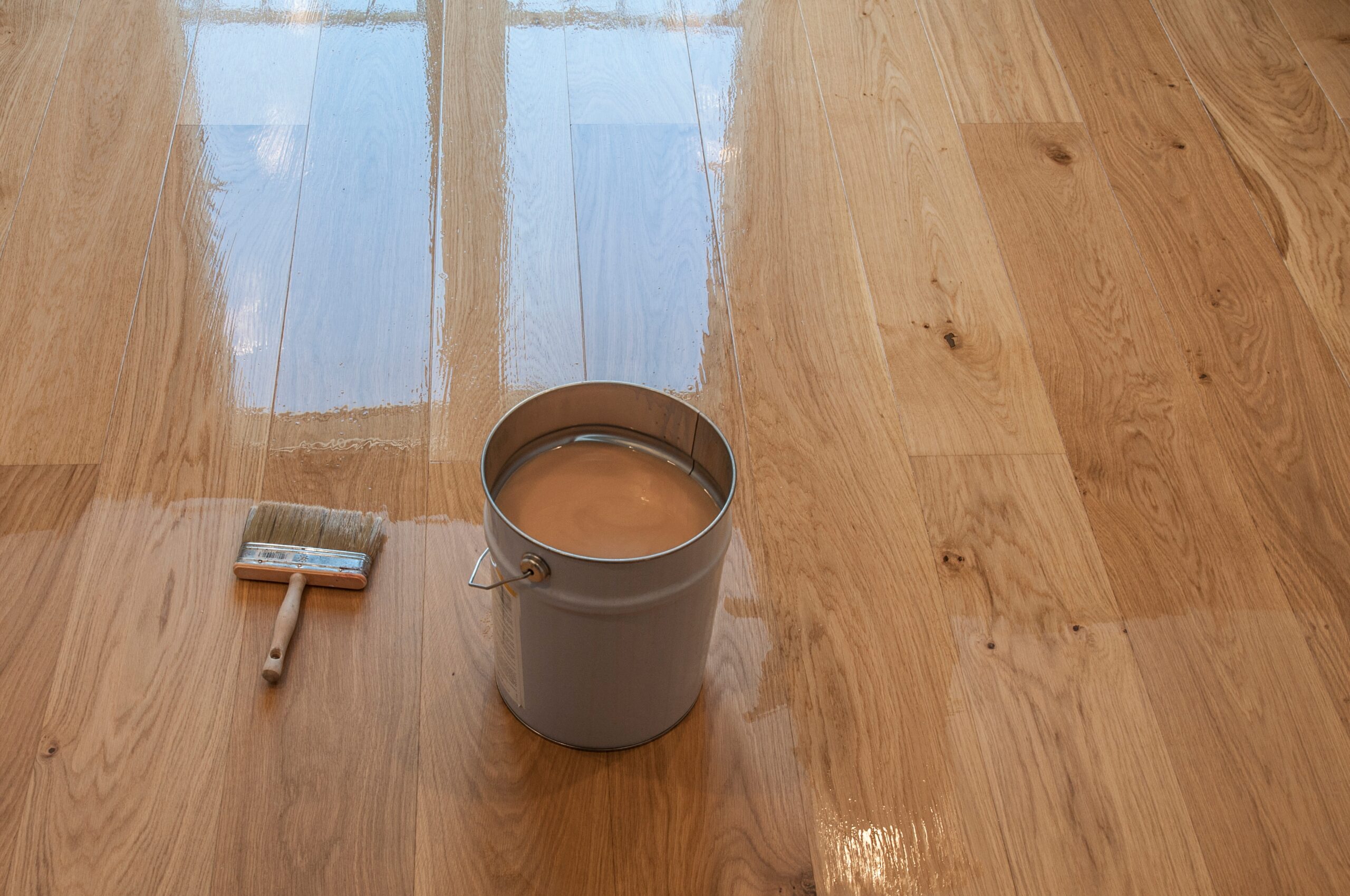 Bucket of oil for hardwood sealing