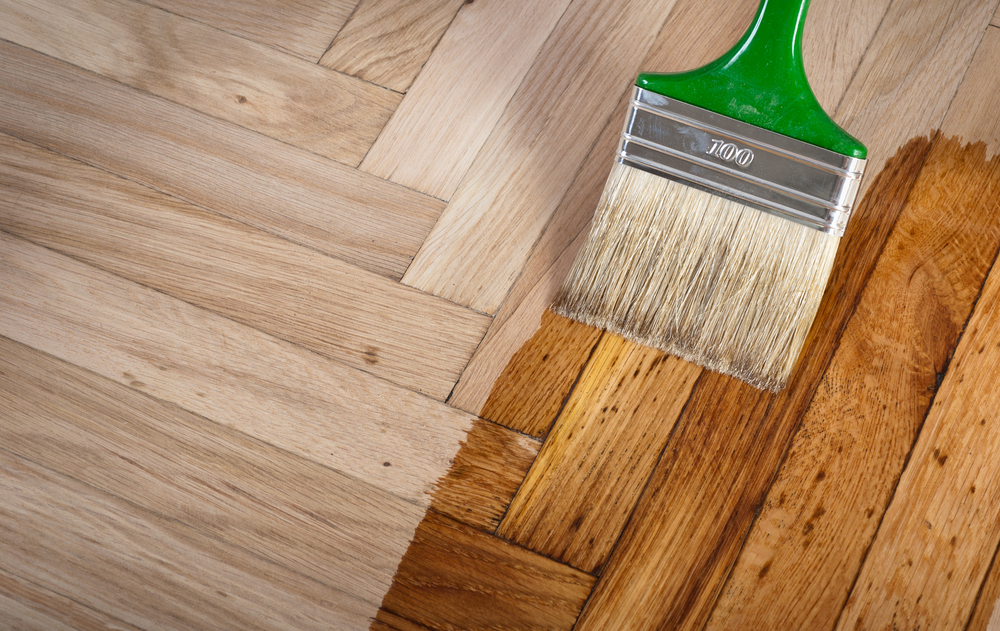 Varnish Brush Strokes On A Wooden Floor