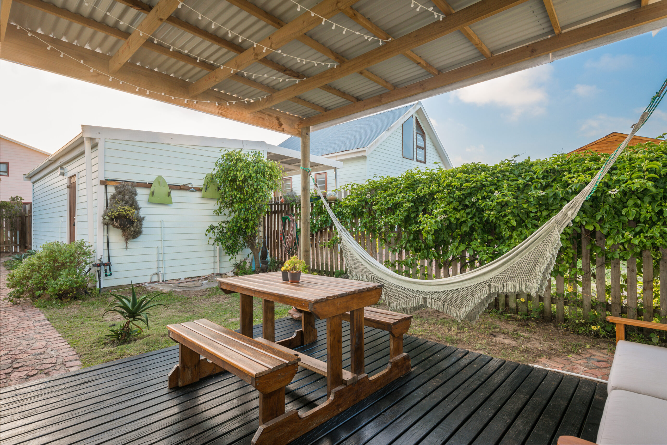 Outdoor wooden deck