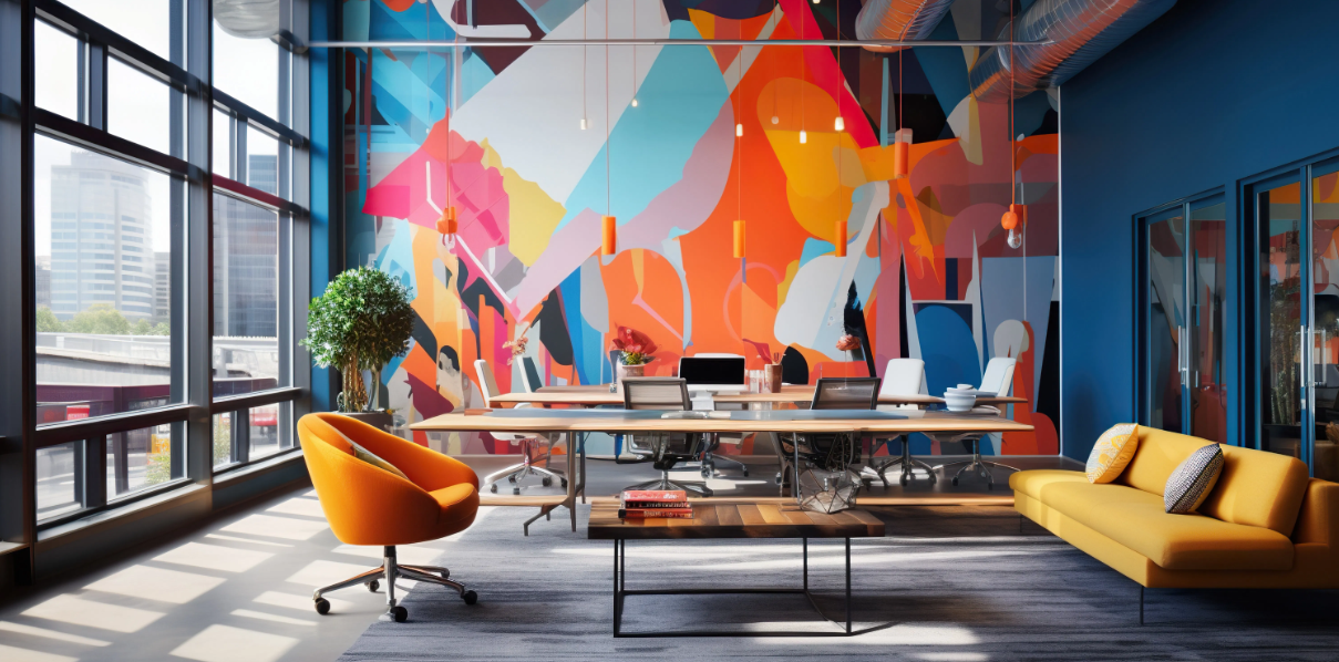 Colorful vinyl wall design