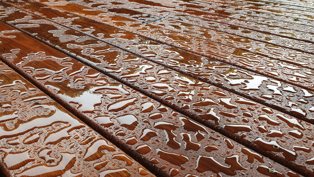 Timber Deck After Rain