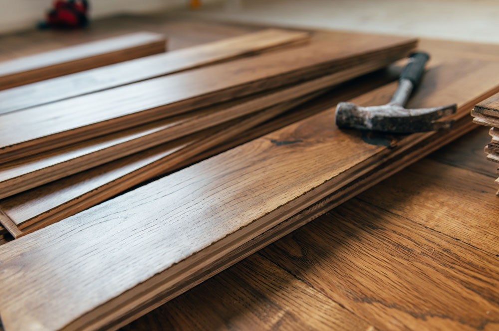 Hardwood flooring installation process