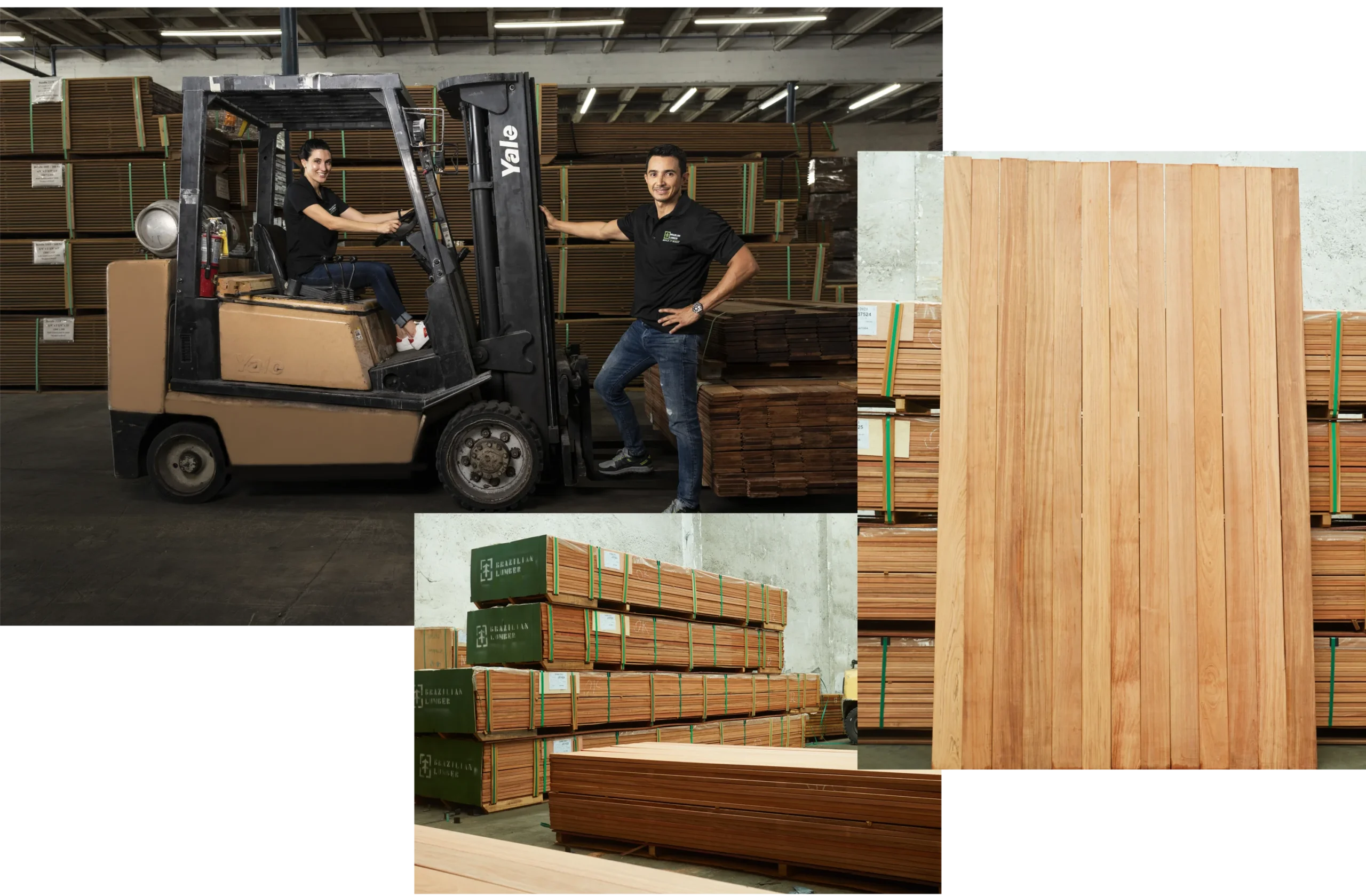 Warehouses of Ipe wood and tropical hardwoods
