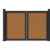 double swing gate teak slat